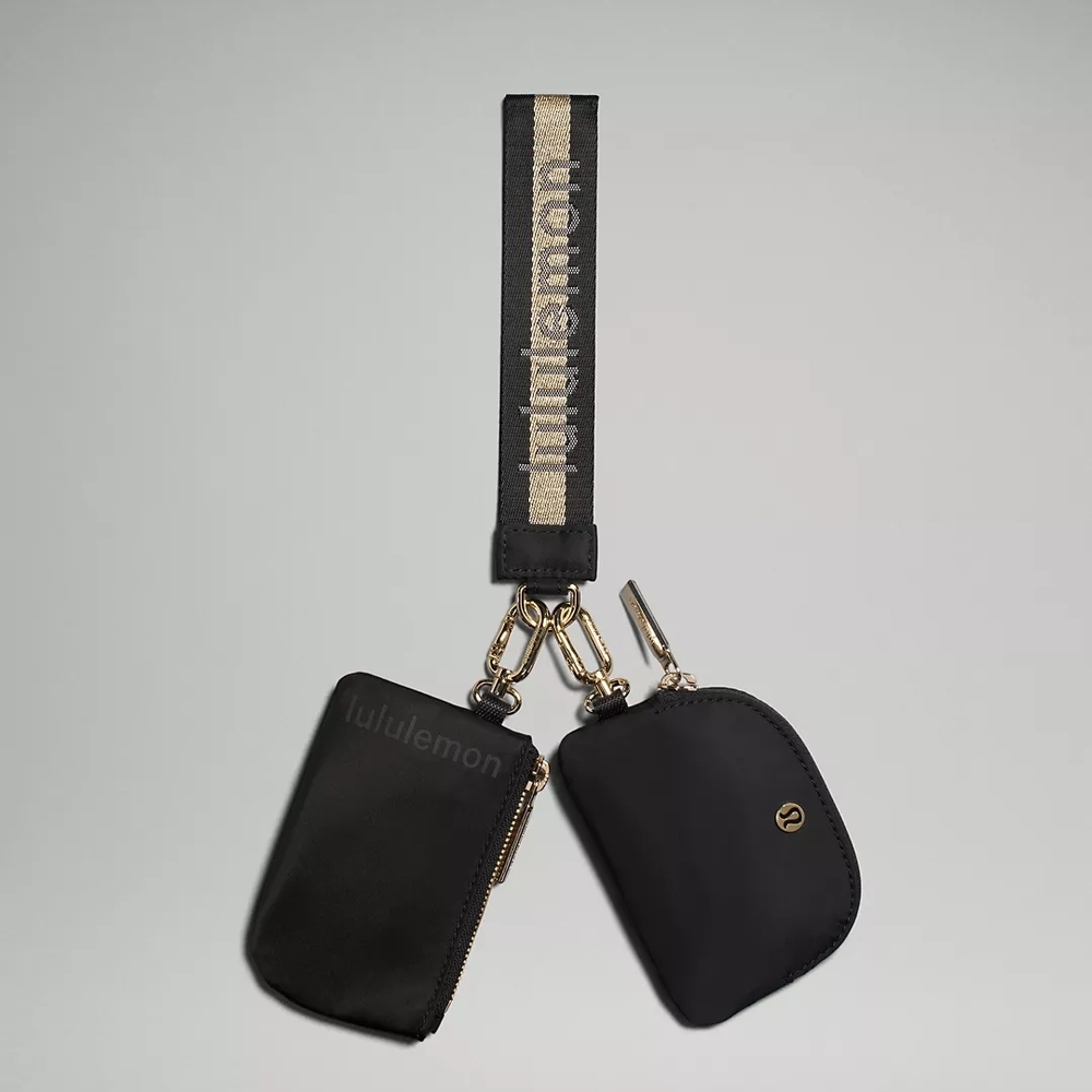 Lululemon Black and Gold Dual Pouch Wrislet